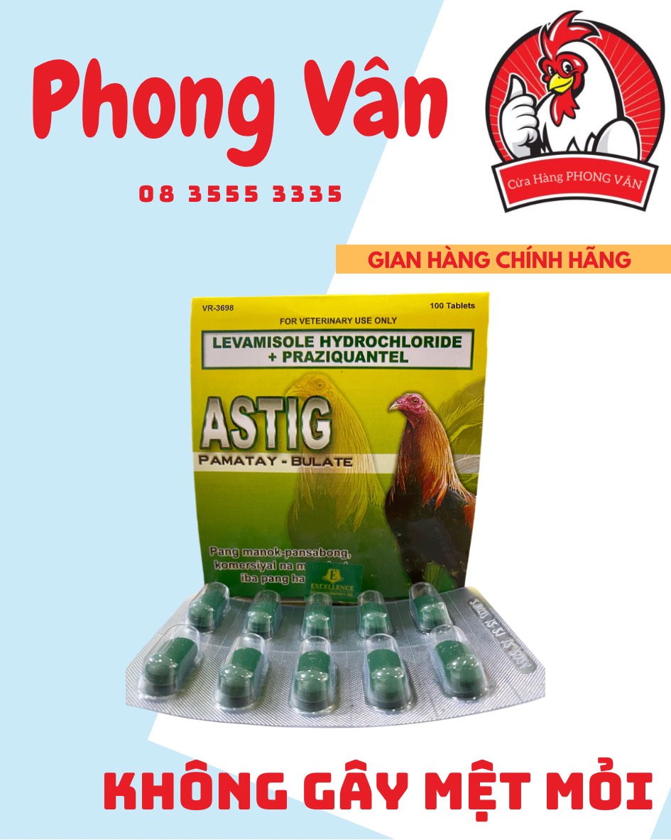 Tẩy giun cho gà ASTIG ( Hộp 10 vỉ )