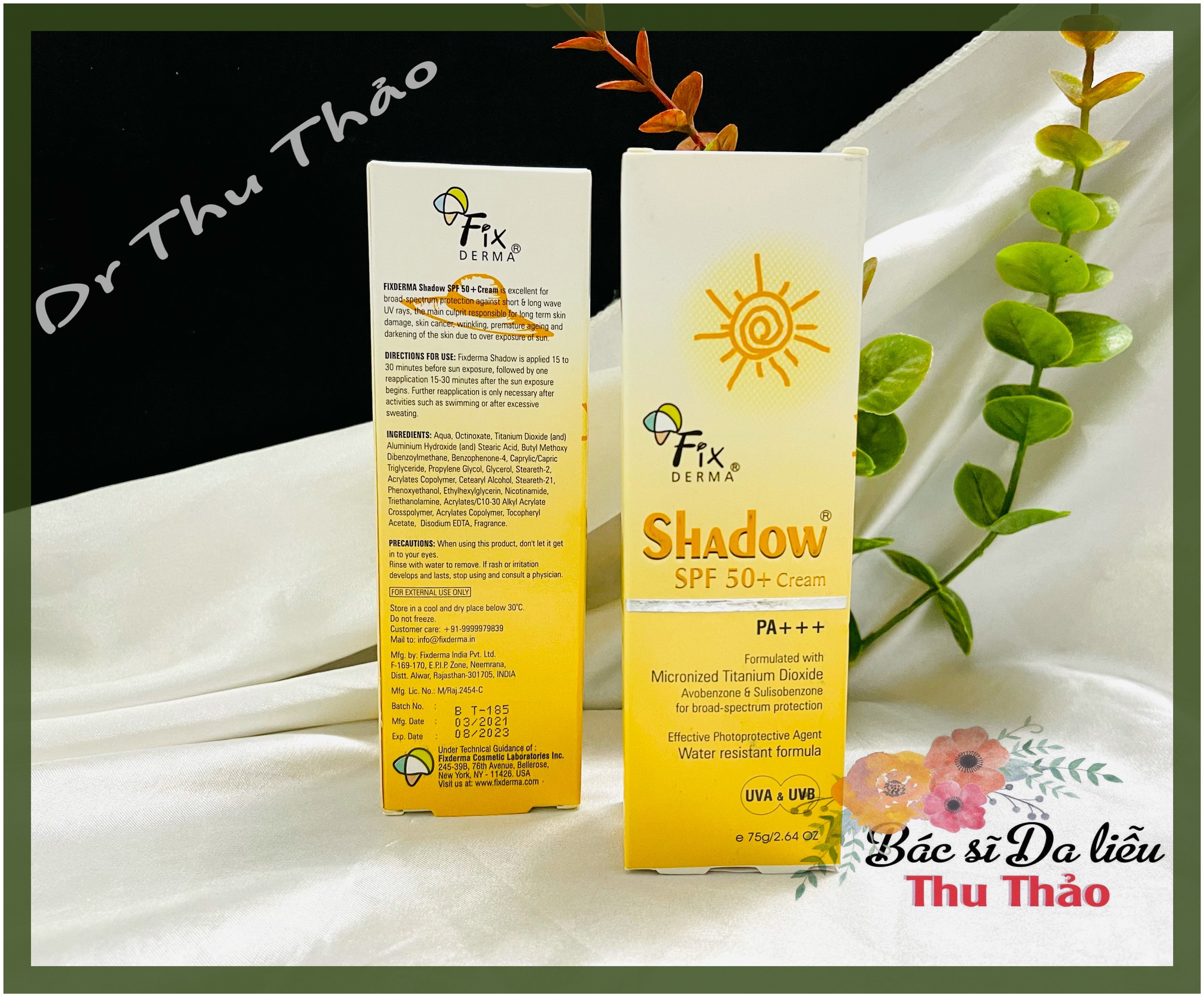 [HCM]KEM CHỐNG NẮNG FIXDERMA SHADOW SPF 50+ CREAM