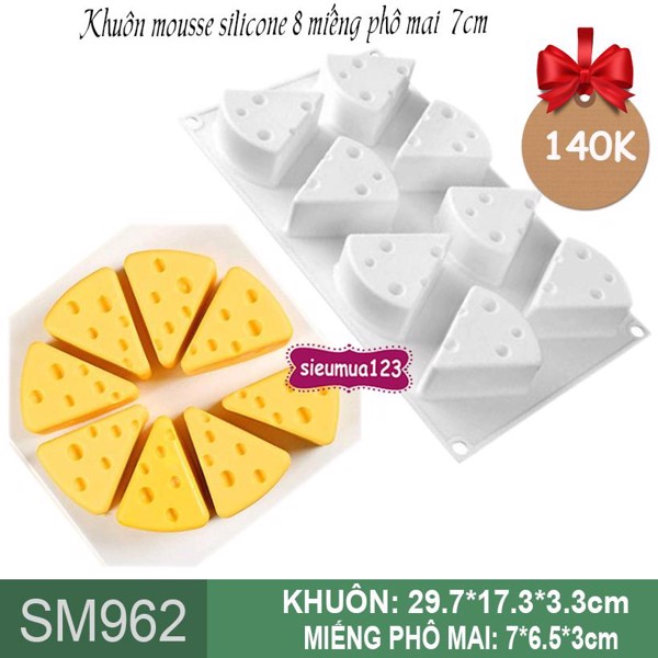 [HCM]Khuôn silicon làm thạch hình 8 phomai 7cm