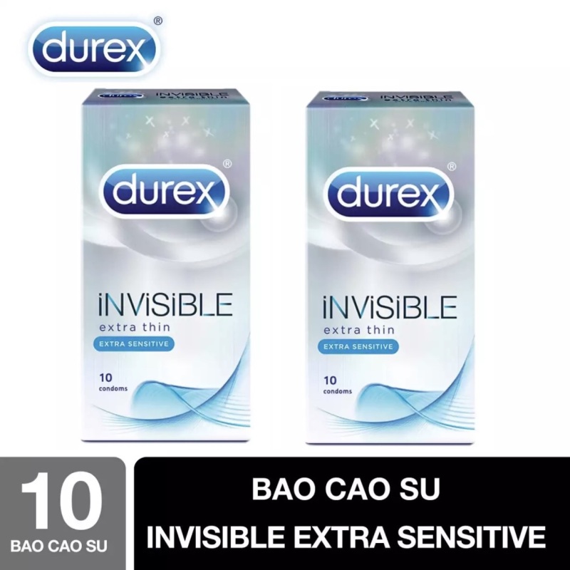 ❤️ MUA 1 TẶNG 1❤️ BCS Durex Invisible Extra Thin CỰC siêu mỏng KÉO DÀI thời gian quan hệ [CHE TÊN SP] nhập khẩu