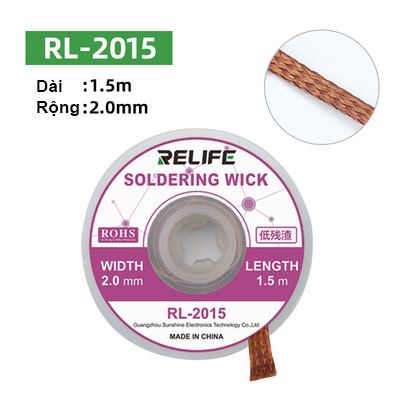 Dây hút thiếc, hút chì relife rl-2015 2.0mm*1,5m