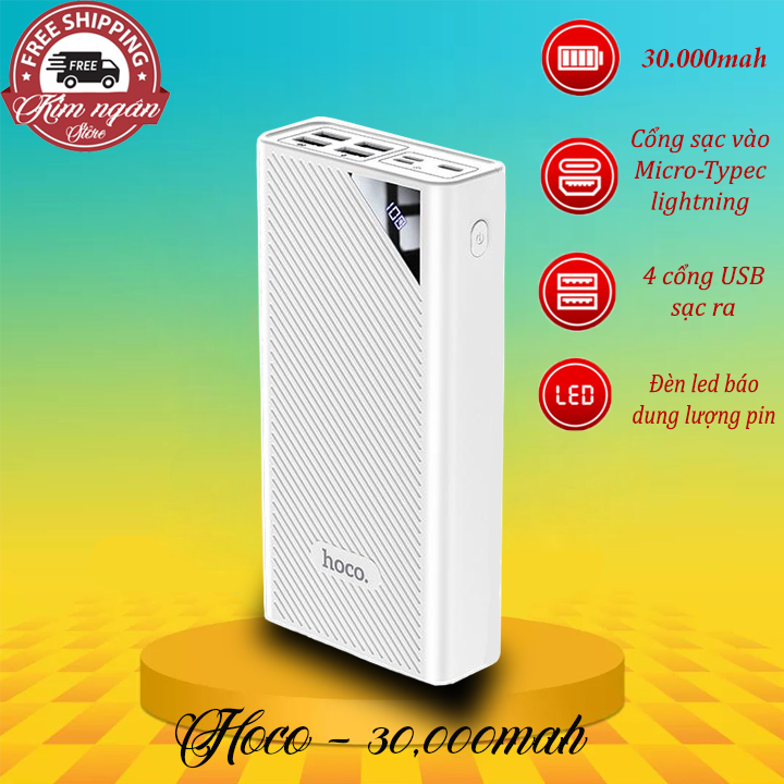 Sạc Dự Phòng Hoco DB04 - Dung Lượng 30.000 mAh