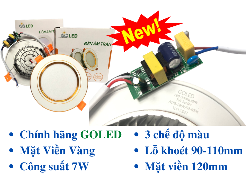 Đèn Led Âm Trần led downlight 3 chế độ màu 7w, 9w Cao cấp