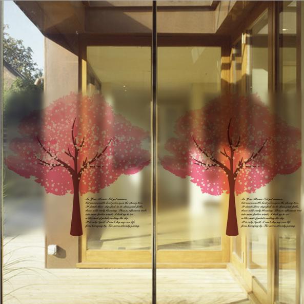 Decal Trang Kính Cao Cấp - Cây Hồng lớn ( 60x58 )-DK7030