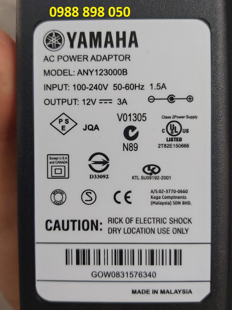 dây nguồn đàn yamaha 12v 3a