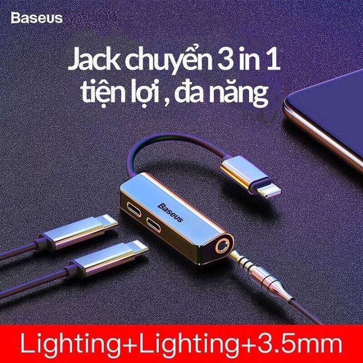 [ CHÍNH HÃNG ] Jack Chuyển Đổi BASEUS Cổng Chia Lightning -100 ĐÁNH GIÁ 5 SAO
