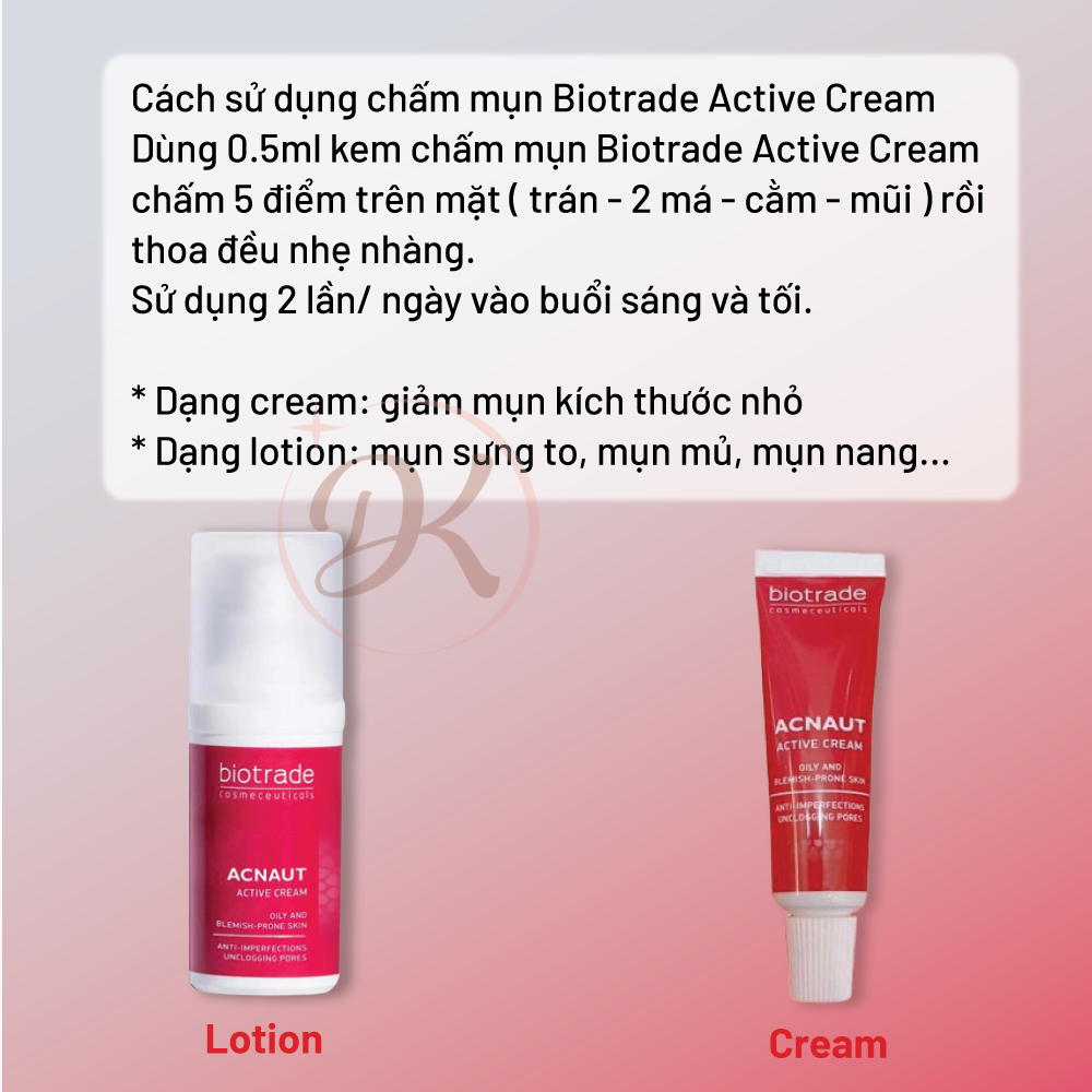 Kem mụn Biotrade Active Cream 5ml - 15ml chấm mụn