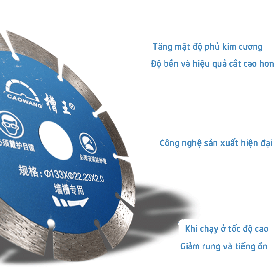 Bộ 5 lưỡi cắt rãnh tường Caowang Ø 133 mm