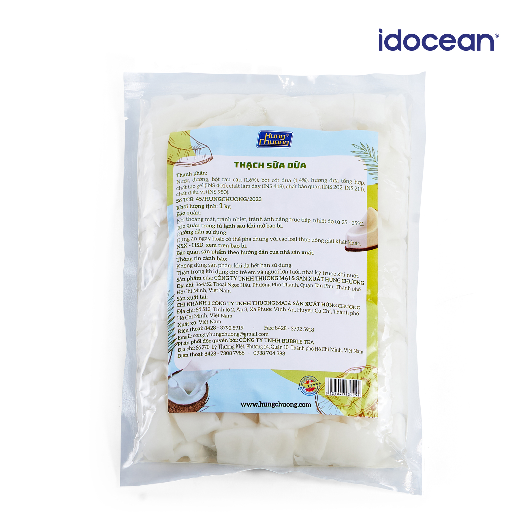 Thạch sữa dừa 1kg - Hùng Chương (Topping tuyệt hảo cho thức uống)