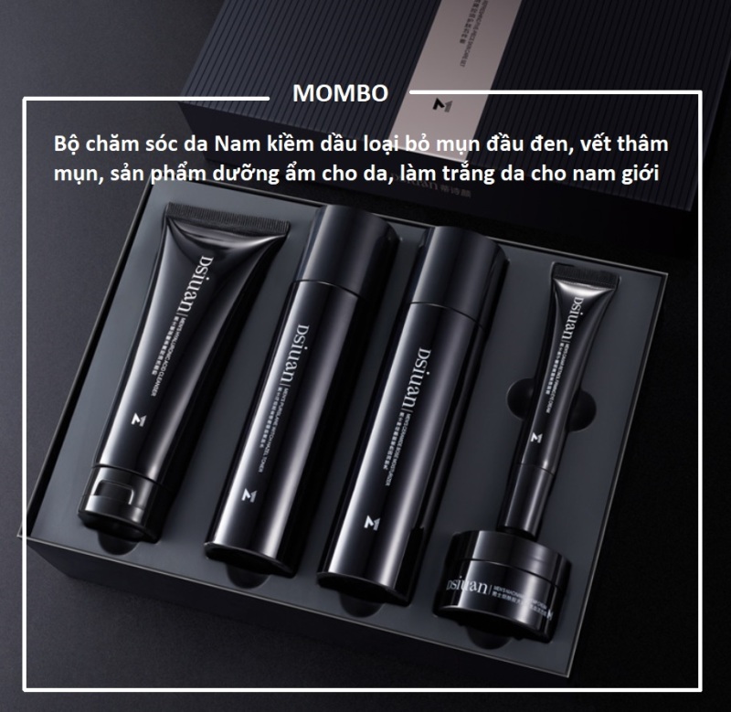 Bộ chăm sóc da nam MENS kiềm dầu giảm mụn trắng da (sữa rửa mặt,toner,sữa dưỡng,kem mắt,kem face)