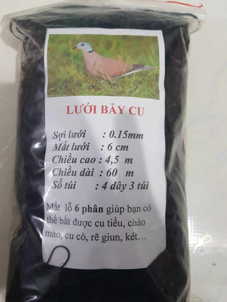 Lưới bẫy chim lỗ  6 Phân dài 60m  Bẫy Chim cu tiểu, chào mào, cu cò, rẽ giun, két