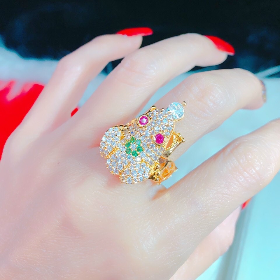 Nhẫn Cóc Kim Tiền Ngậm Đá Cao Sang Trọng - HN2503002 - Trang Sức Nữ - Dùng Đi Tiệc Lên Hình Sang Chảnh - Bền màu, đổi trả thoải mái - Không đen không dị ứng