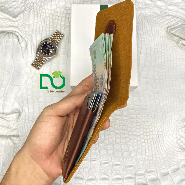Ví sen da bò Pullup - Hàng có sẵn - Giá Hủy diệt