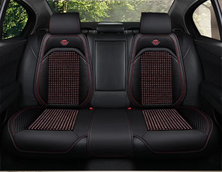 Lót ghế hàng sau Libaiwang - Bộ Áo Ghế Da Phối Hạt Gỗ Cao Cấp Chóng Nóng Cho Xe Ô Tô - Ghế Văn Phòng - Ghế Xe Tải