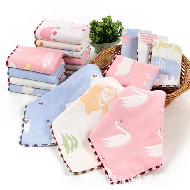 Set 5 Khăn Mặt Sữa Sợi Tre Túi Zip Lee Lee