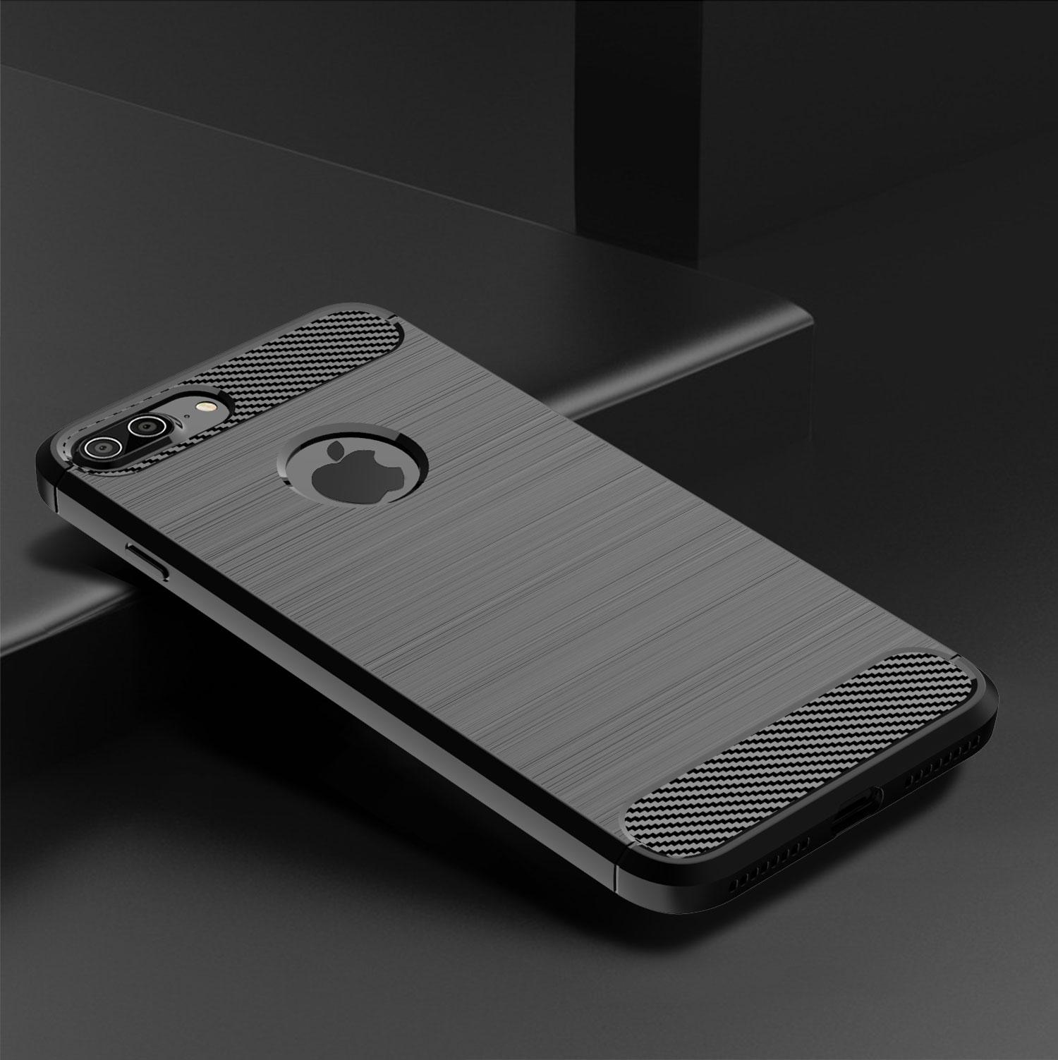 Ốp lưng dành cho iPhone 7 Plus 8 Plus ốp silicone mềm Carbone phay xước chống sốc chống vân tay