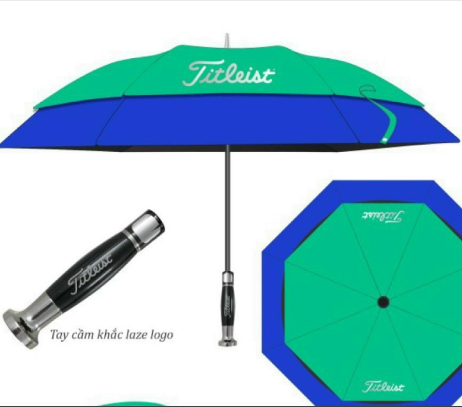 Golf 2 tầng cao cấp đường kính 150cm, cán thẳng chống lật