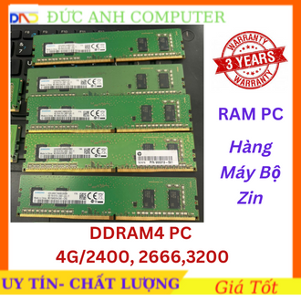 Ram ddr4 4gb bus 2400/2666/3200 ram zin máy đồng bộ siêu bên và ổn định bảo hành 3 năm 4g bus 2400