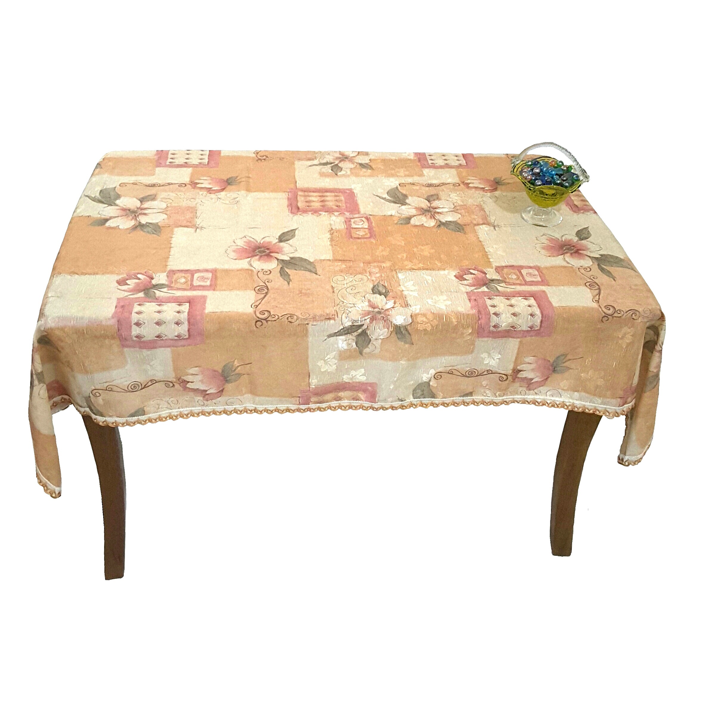 KHĂN VẢI TRẢI BÀN WV-603-002 (120 cm x150 cm) hoa văn sang trọng, vải Polyester