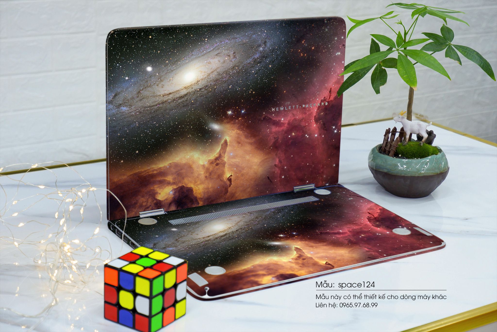 Decal Skin dán Laptop HP mẫu không gian (inbox mã máy cho shop)