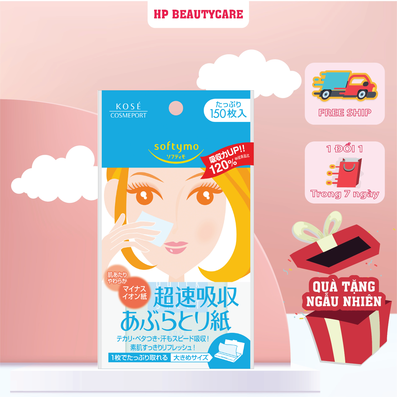 Giấy Thấm Dầu Nhanh Softymo Quick Oil Off Sheet