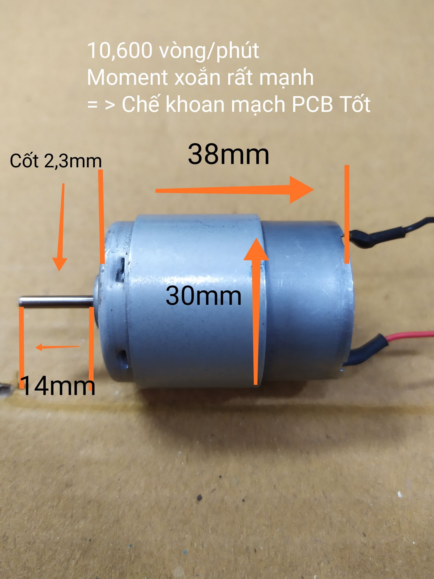 [HCM]Động cơ RS- 385PH 12v đến 24v 10600 vòng chế Khoan PCB