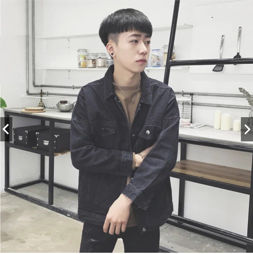 áo khoác jean nam màu ĐEN TRƠN CT3