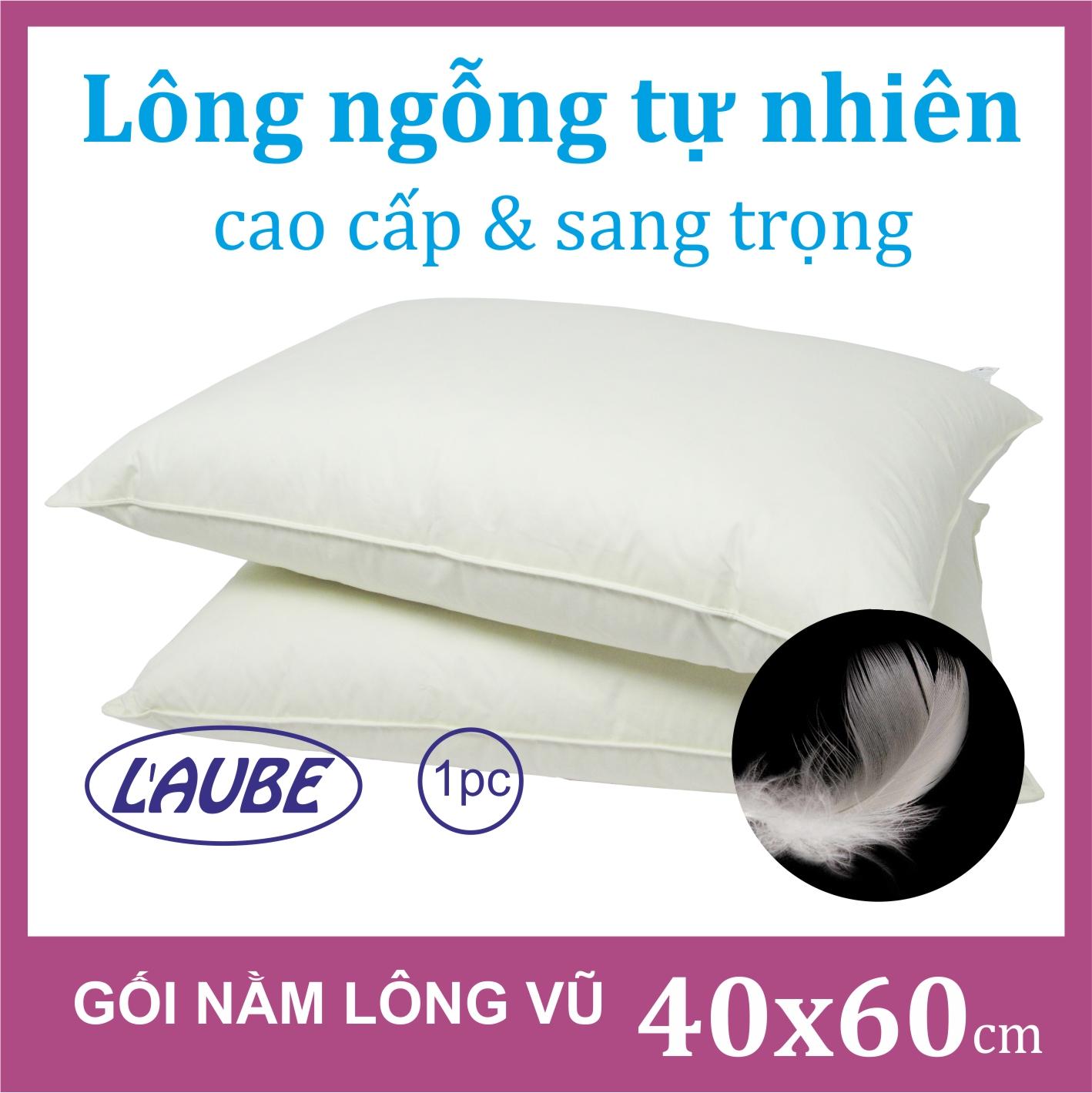 Gối nằm lông vũ L'aube Feather 40x60cm (Màu be)