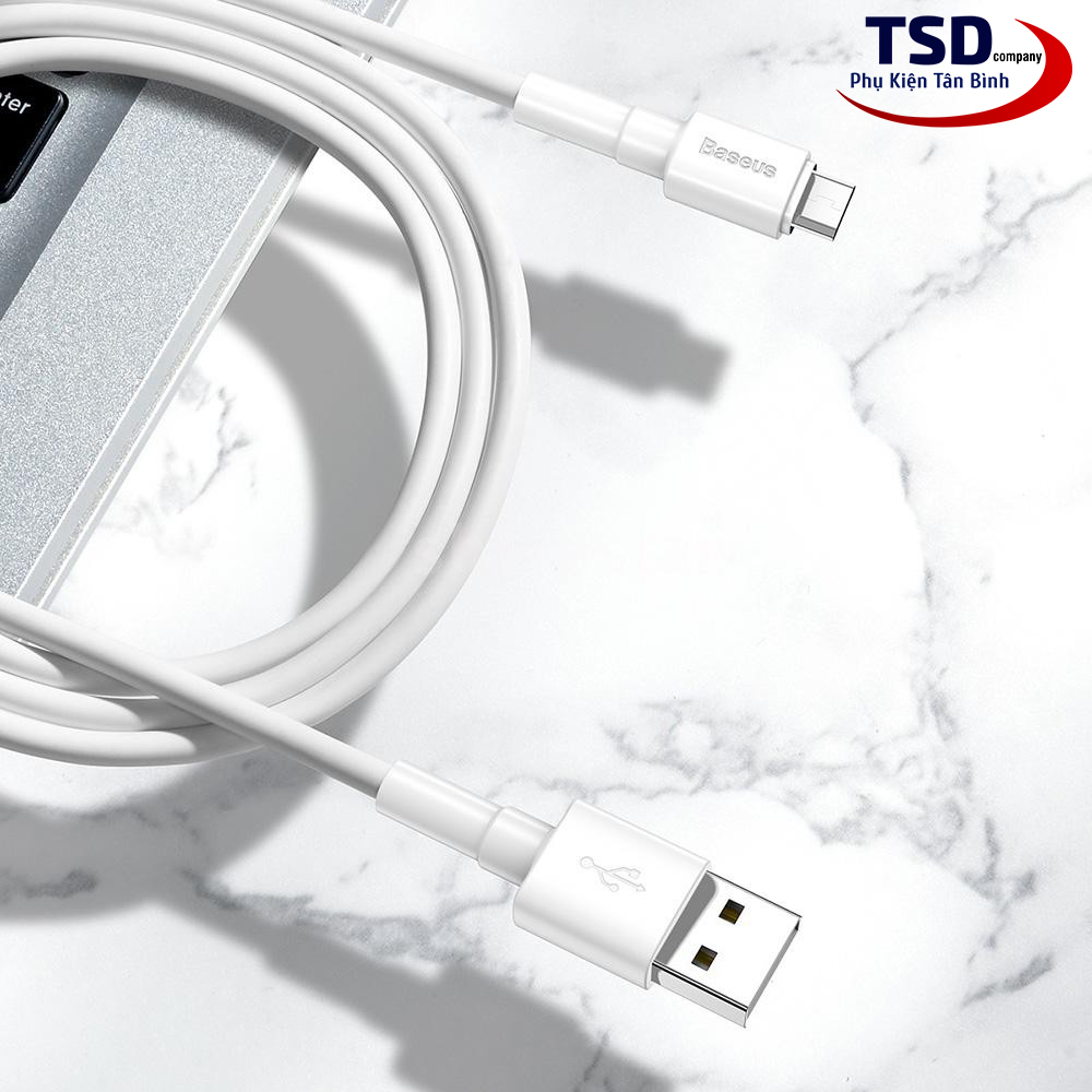 Cáp Sạc Nhanh Siêu Bền Baseus Mini White Dùng Cho Smartphone Tablet ( Quick Charging & Sync Data TPE Cable )