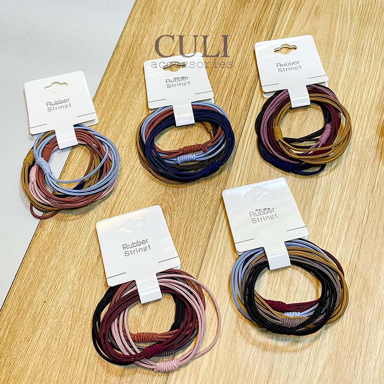 Dây cột tóc, combo 10 thun cột tóc sợi kép gân basic - Culi accessories