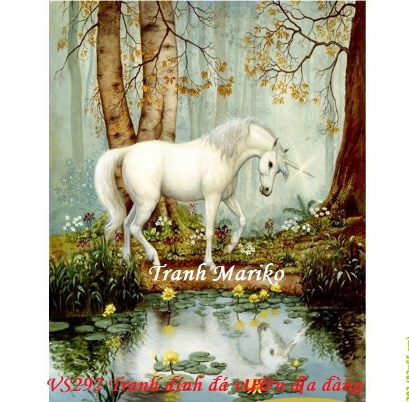 [HCM]Tranh đính đá Vườn địa đàng kích thước nhỏ ✅82×65 cm -️ VS292 Tranh Mariko