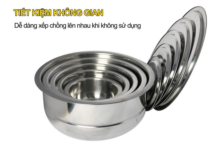 [MỚI 2021] Bộ 5 nồi Inox Myhome MK124  (Kích thước 16cm - 18cm - 20cm - 22cm - 24cm)