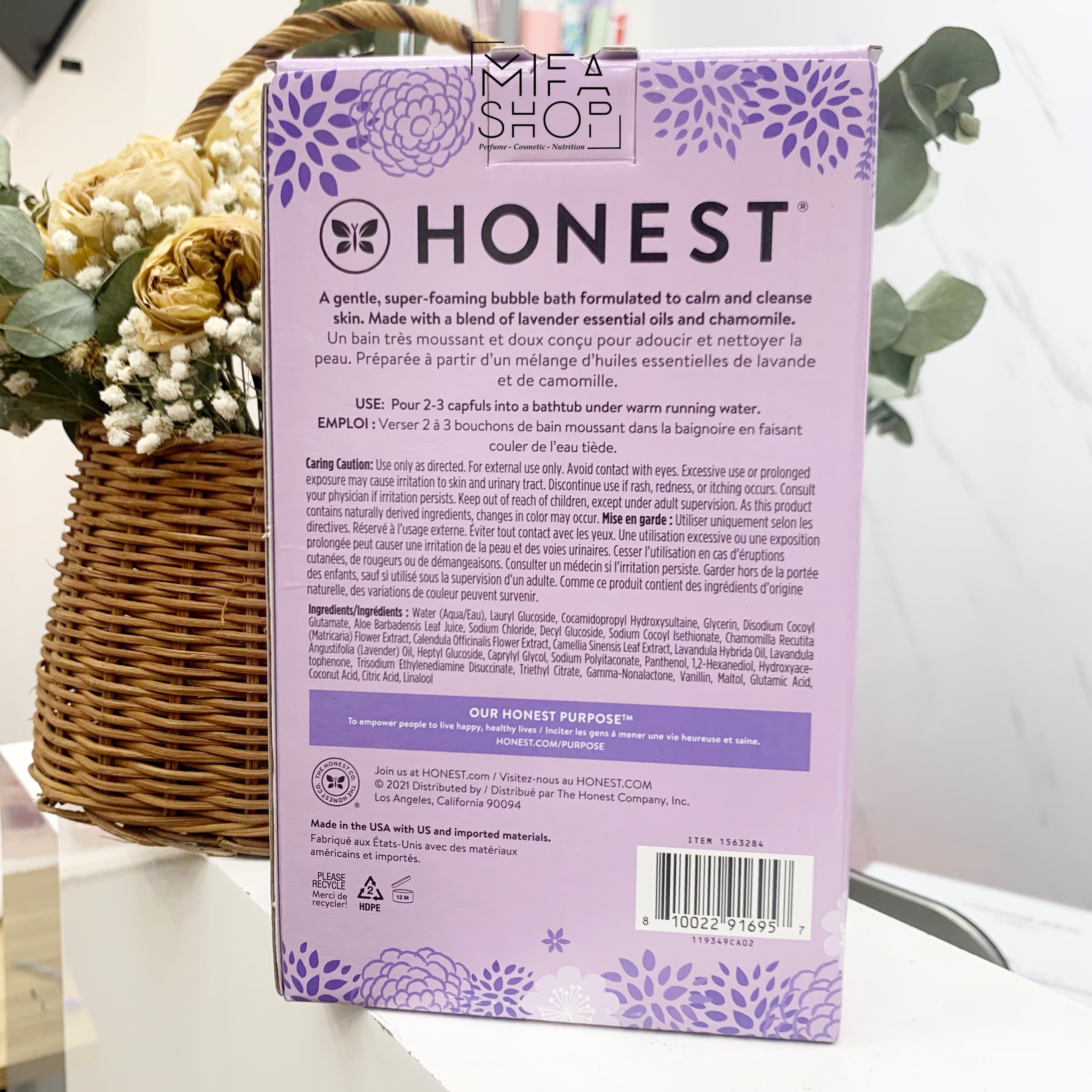 SỮA TẮM GỘI HONEST BUBBLE BATH TRULY CALMING LAVENDER 502ML