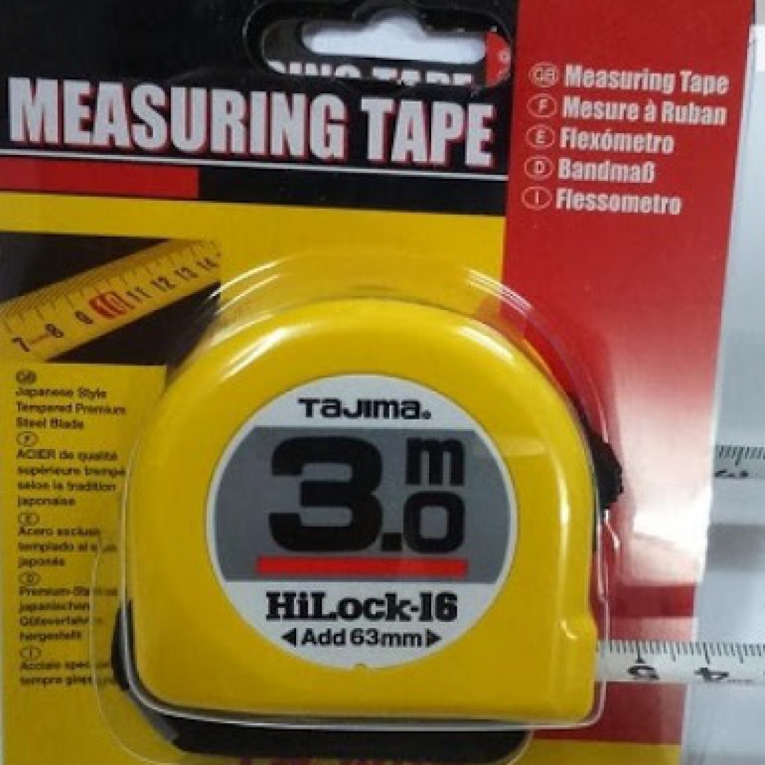 3mx16mm thước cuộn 2 mặt hệ mét tajima h6p30my