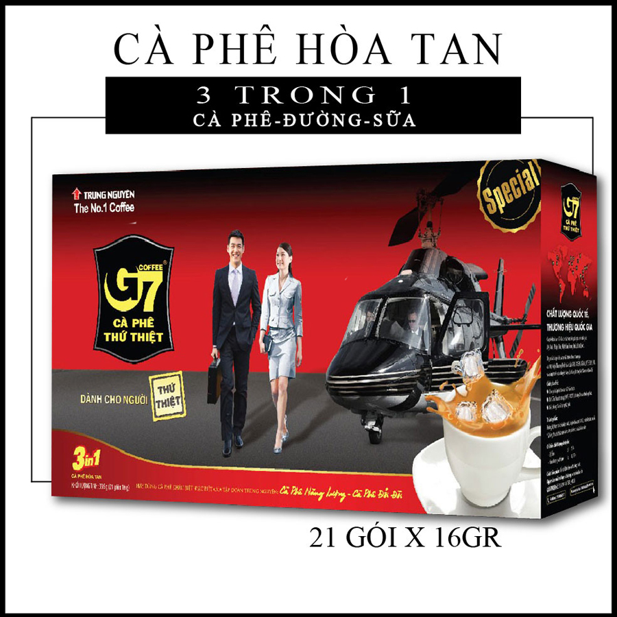 Cà phê hòa tan G7 3in1 - Hộp 21 gói 16gr