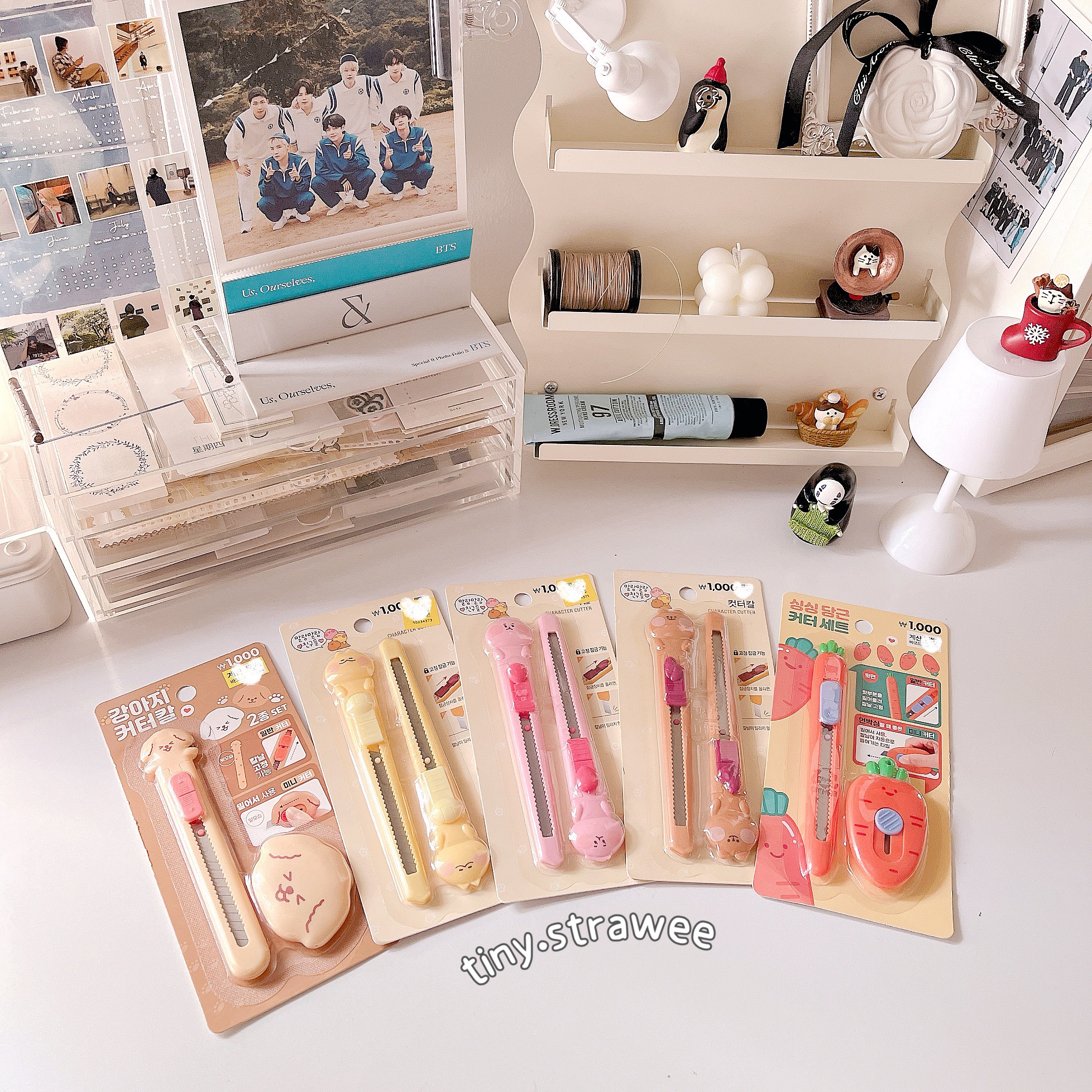 Set dao rọc giấy unbox Daiso Hàn
