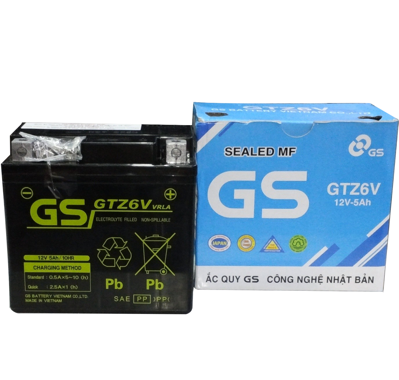 Bình ắc quy GS xanh GTZ6V 12V-5Ah