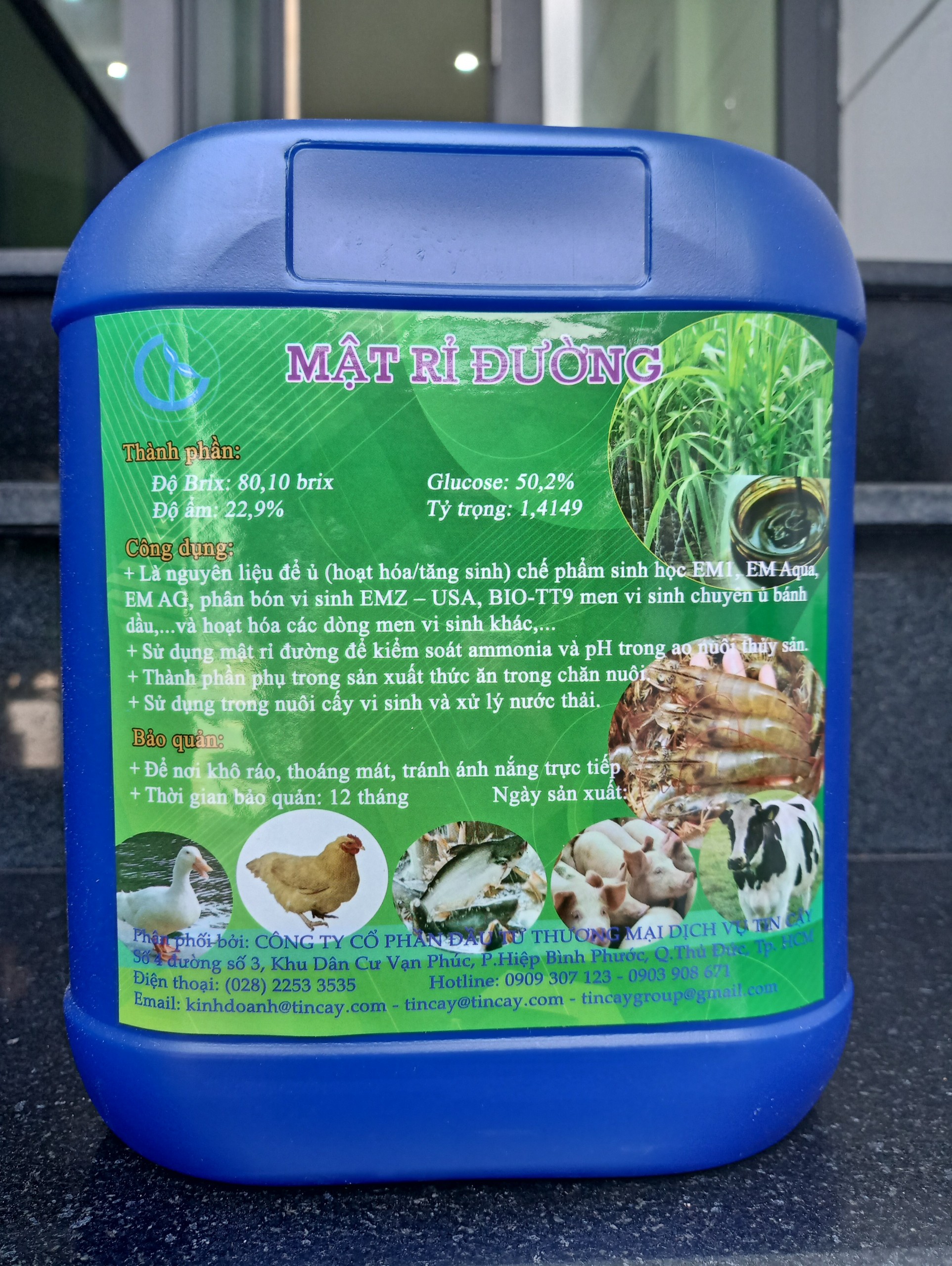 Mật rỉ đường can 7kg ủ phân hữu cơ, ủ đạm cá, bánh dầu, đậu tương - rỉ mật ủ vi sinh dùng trong trồng trọt, chăn nuôi, xử lý nước - can 5 lít_tincay