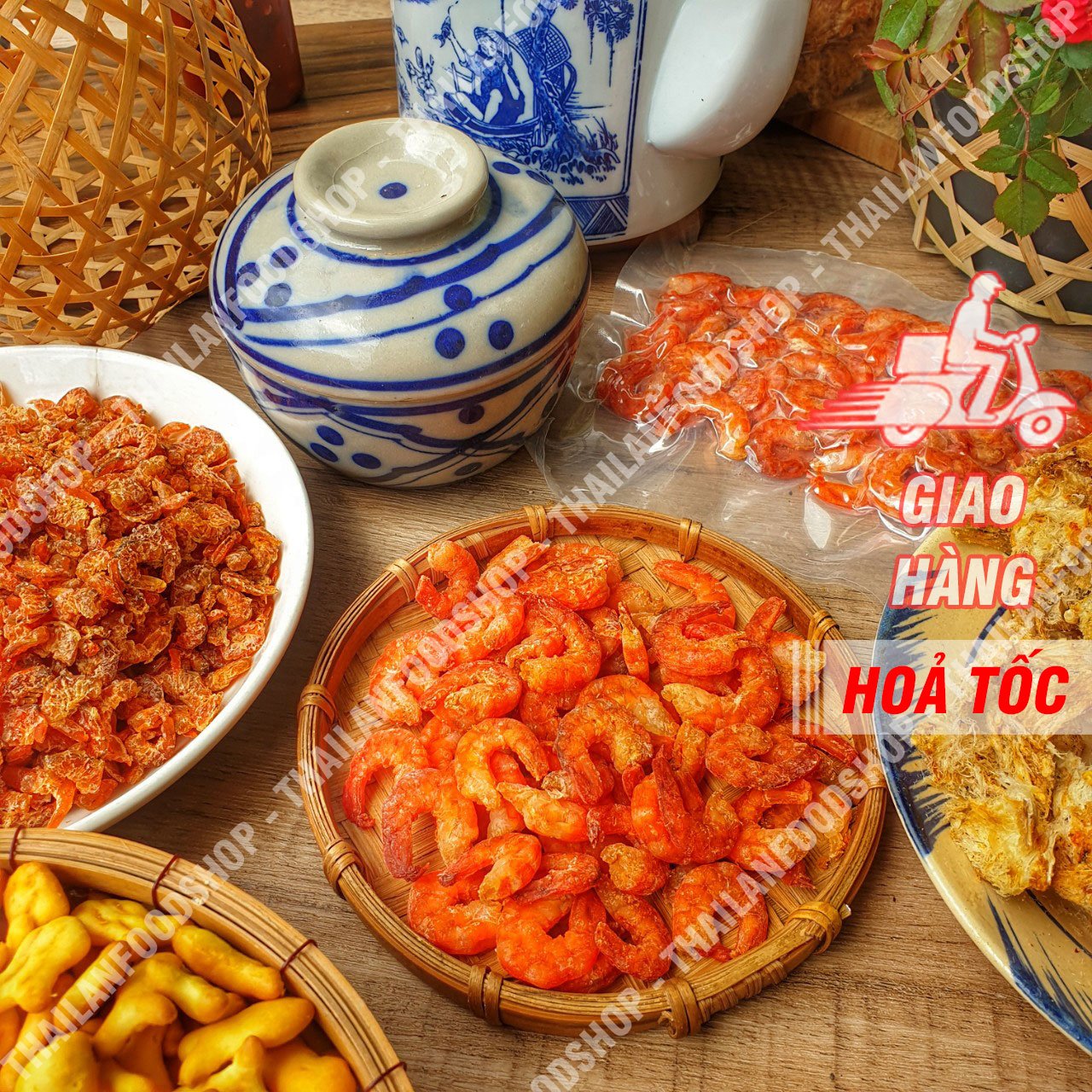 Tôm Biển Tươi Sấy Mộc Size To (Ăn Liền) Túi 100Gram (Hút Chân Không)
