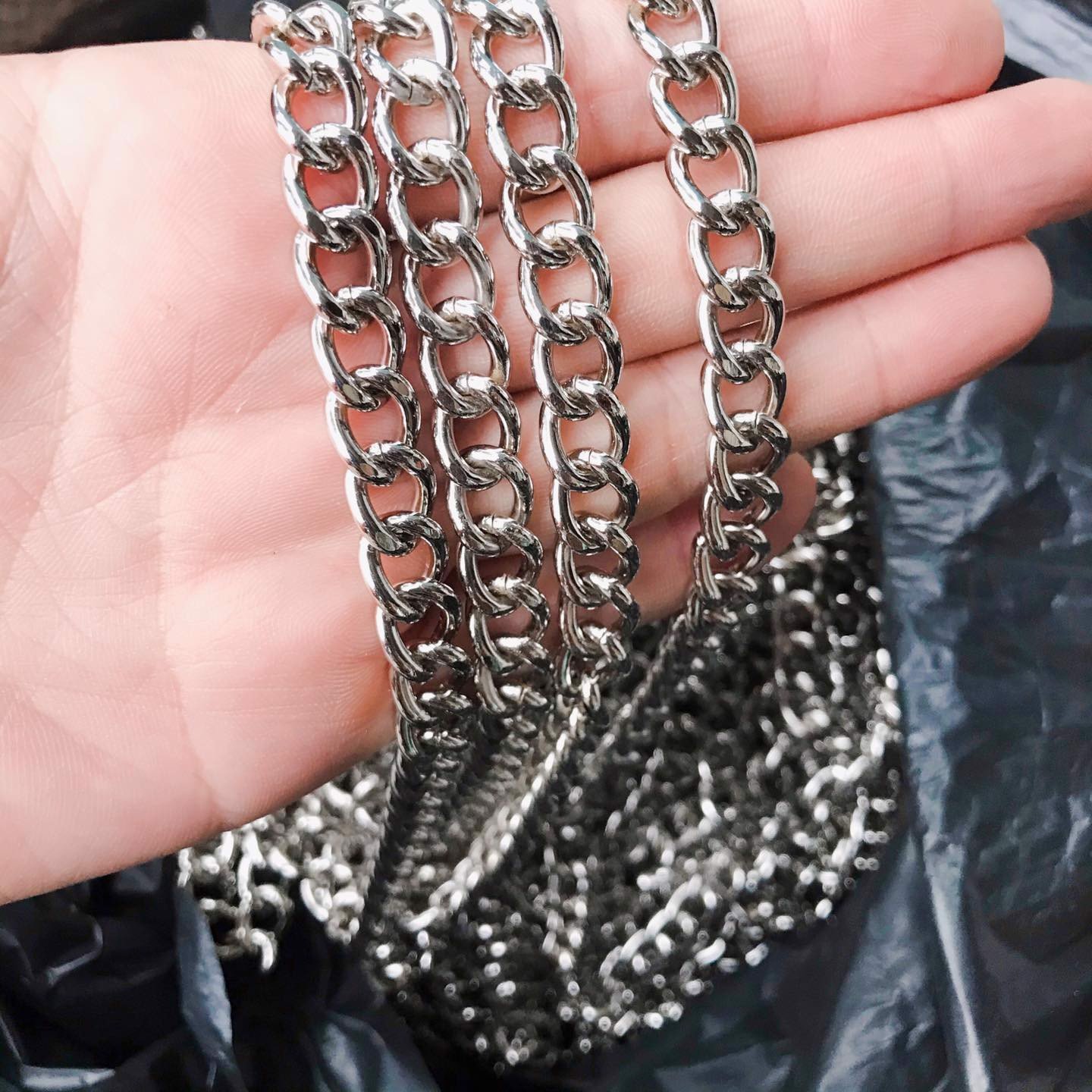 1m xích mài nhỏ màu vàng màu bạc