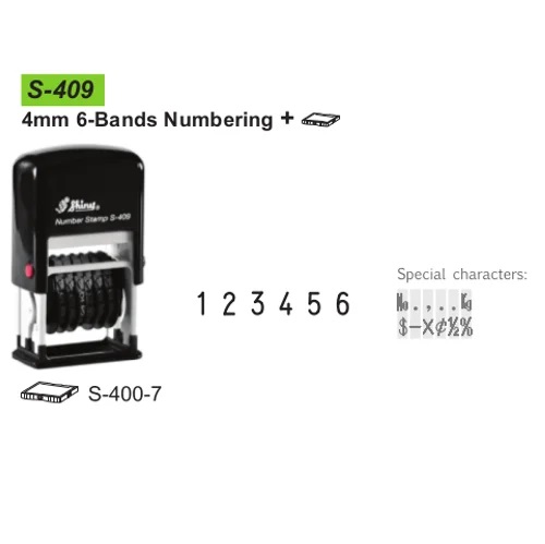 Dấu 6 số xoay Shiny S-409 cao 4mm