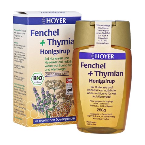Hoyer Organic fennel + Thyme Honey Syrup 250ml