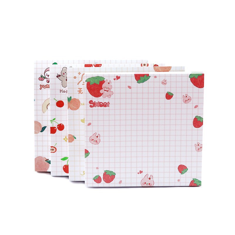 Tập 80 giấy note giấy nhớ họa tiết dễ thương FRUIT 8*8cm