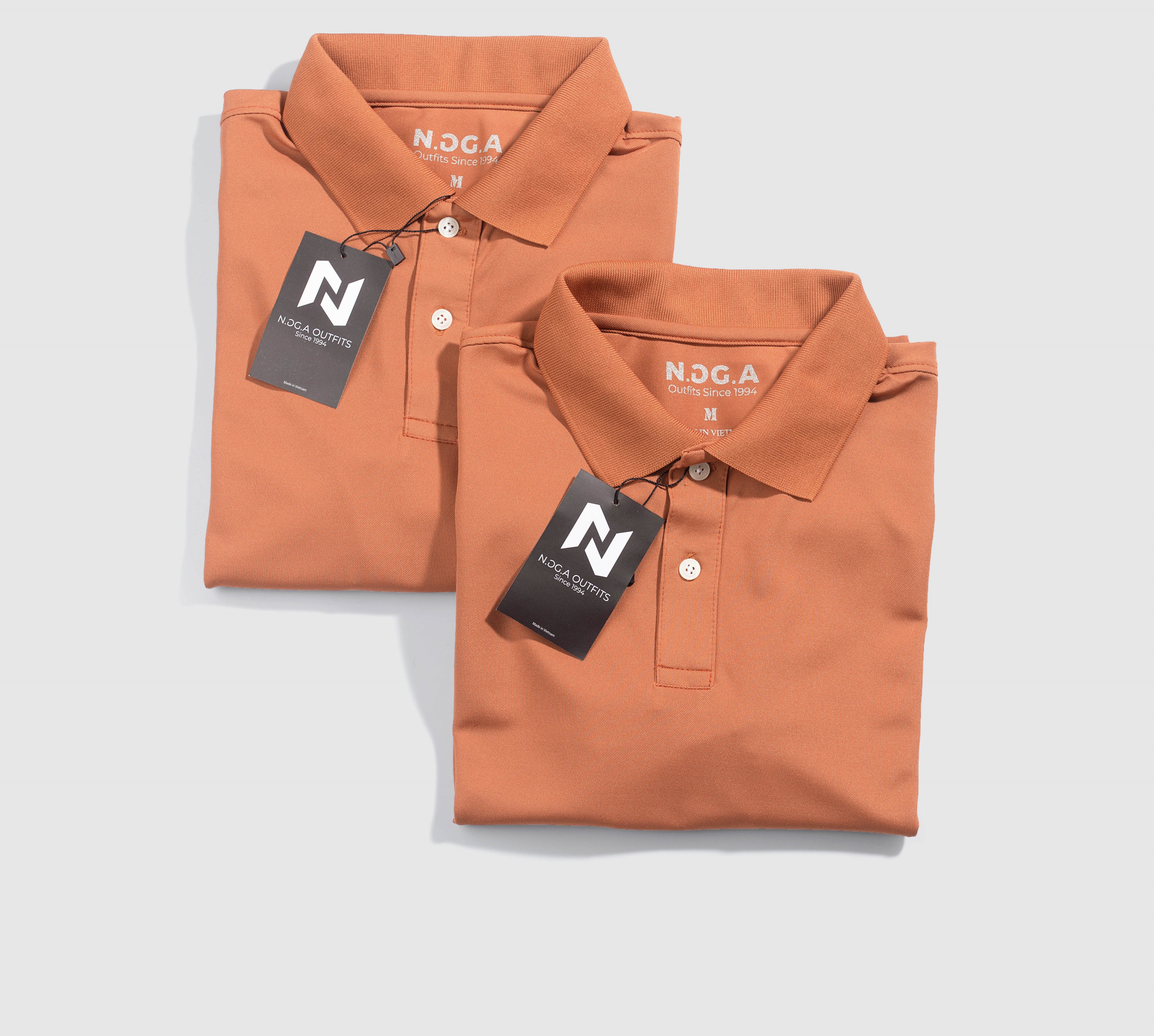 Áo Polo Nam N.GG.A Chất Cotton - Cam Đất