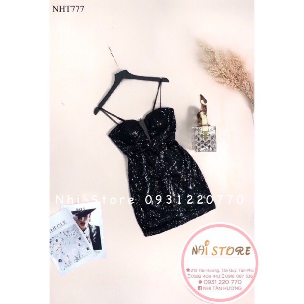 Đầm body kim sa cúp ngực phối lưới sexy nhihouse71 freesize dưới 55kg
