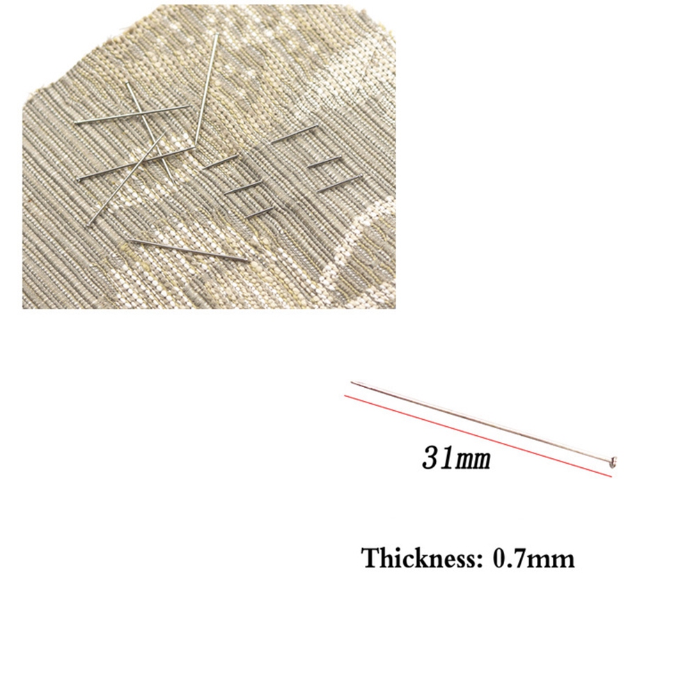 1000Pcs/Box Stainless Steel Pins Dressmaker Pin Shirt Silk Satin Pin Quilt Applique Sewing Needle 31mm