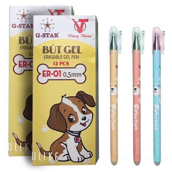 Hộp 12 Cây Viết Gel Xoá Được Gstar ER-01 Ngòi 0.5mm ( Xanh, Tím )