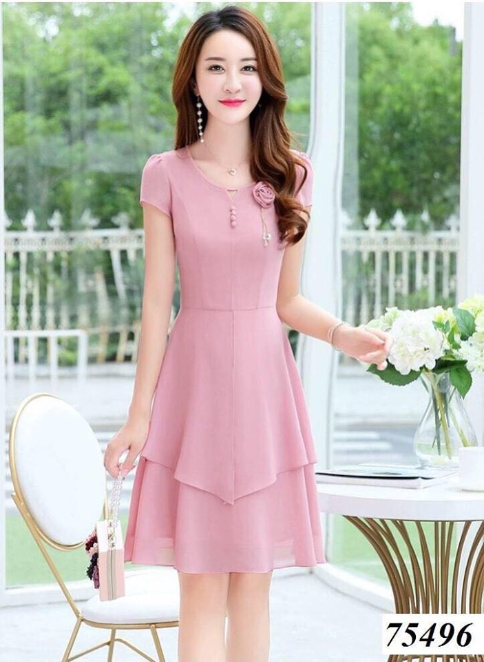 [HCM]ĐẦM VOAN DỰ TIỆC KÈM HOA CỰC SANG TRỌNG