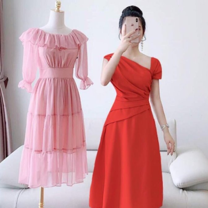 Đầm Nữ Tôn Dáng Xếp Ly Kiểu Cách Thời Trang Bambo