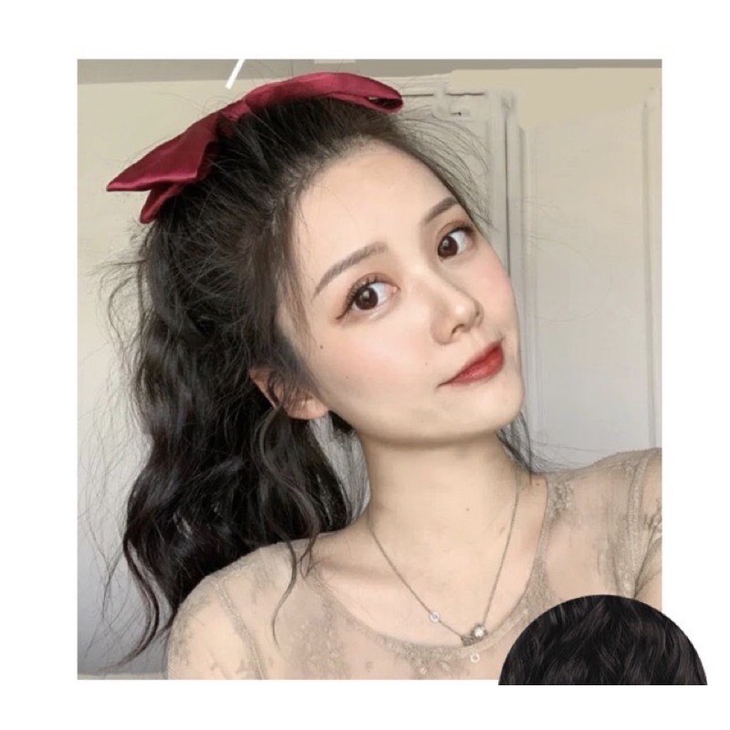 Tóc giả nữ cột 🤓🤓 Tóc giả cột xù kèm nơ tóc đỏ